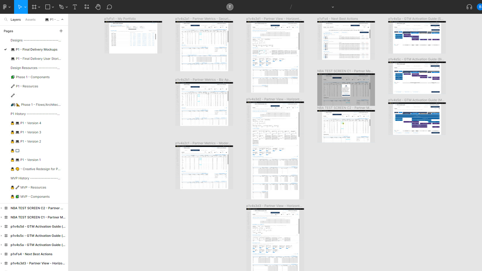 An example of a specific project file in Figma